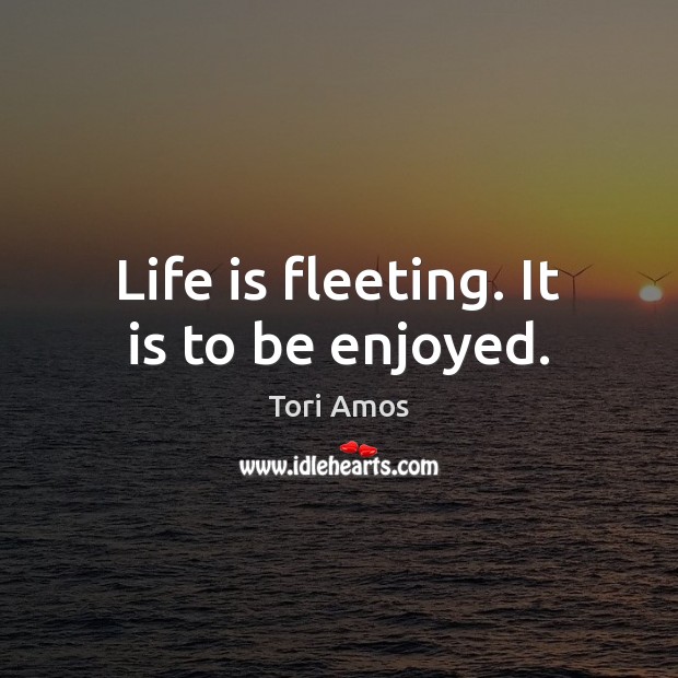 Life is fleeting. It is to be enjoyed. Tori Amos Picture Quote