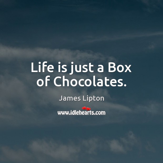 Life is just a Box of Chocolates. James Lipton Picture Quote