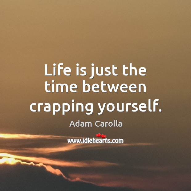 Life is just the time between crapping yourself. Adam Carolla Picture Quote
