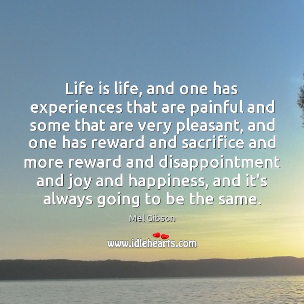 Life is life, and one has experiences that are painful and some Joy and Happiness Quotes Image