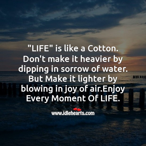 “life” is like a cotton. Good Night Messages Image
