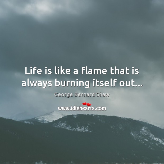 Life is like a flame that is always burning itself out… Life Quotes Image