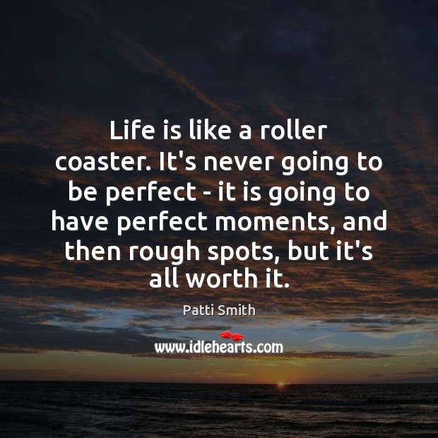 Life is like a roller coaster. It’s never going to be perfect Image