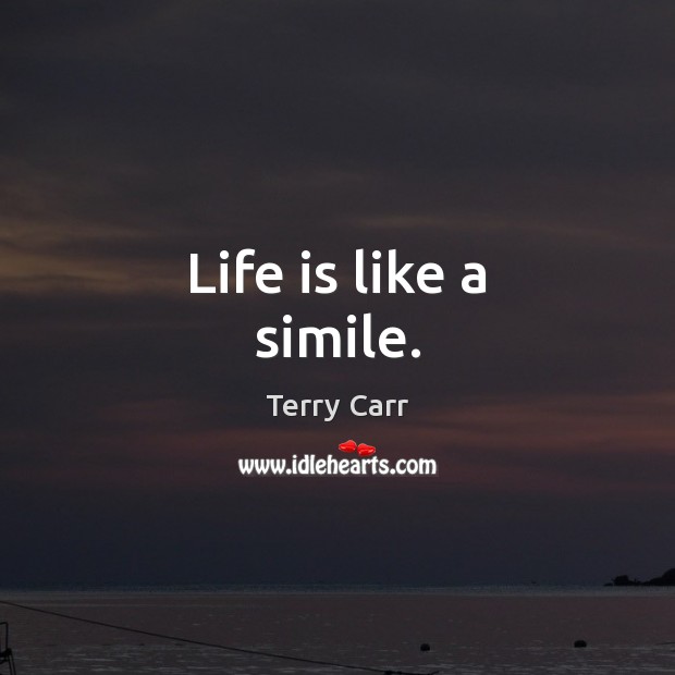 Life is like a simile. Terry Carr Picture Quote