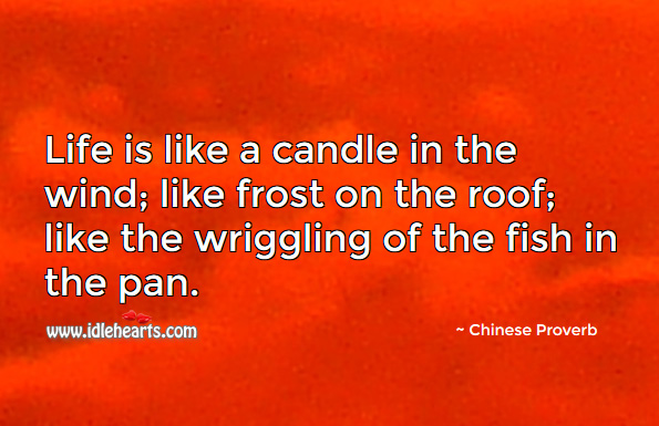 Life is like a candle in the wind. Chinese Proverbs Image