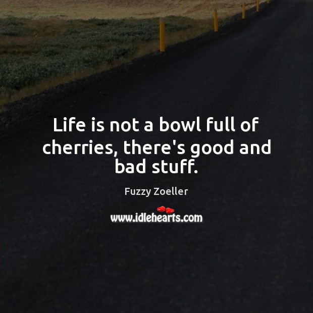 Life is not a bowl full of cherries, there’s good and bad stuff. Image