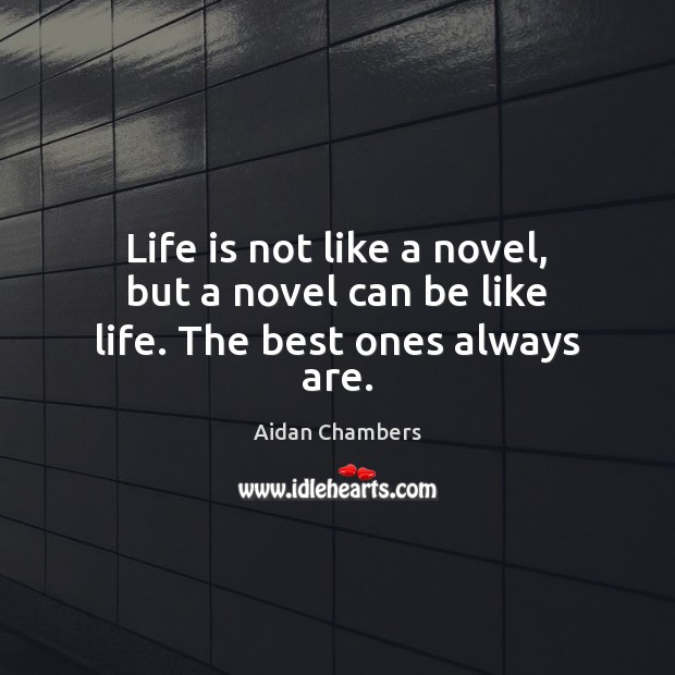 Life is not like a novel, but a novel can be like life. The best ones always are. Image