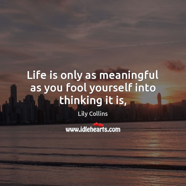 Life is only as meaningful as you fool yourself into thinking it is, Image