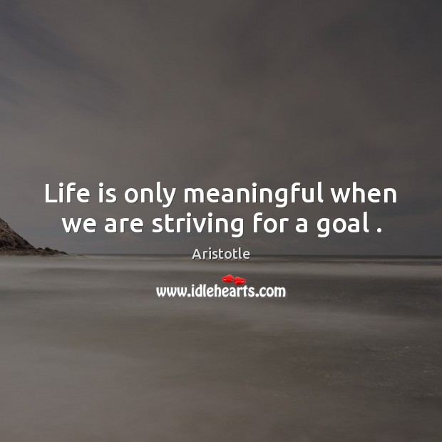 Life is only meaningful when we are striving for a goal . Image