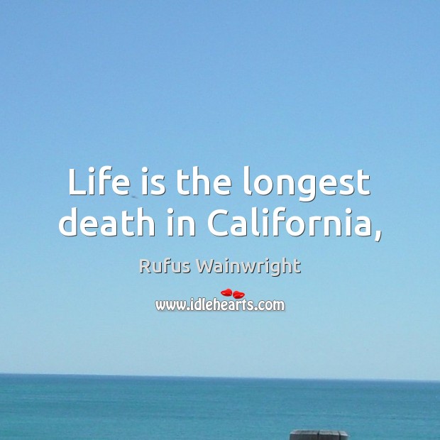 Life is the longest death in California, Image