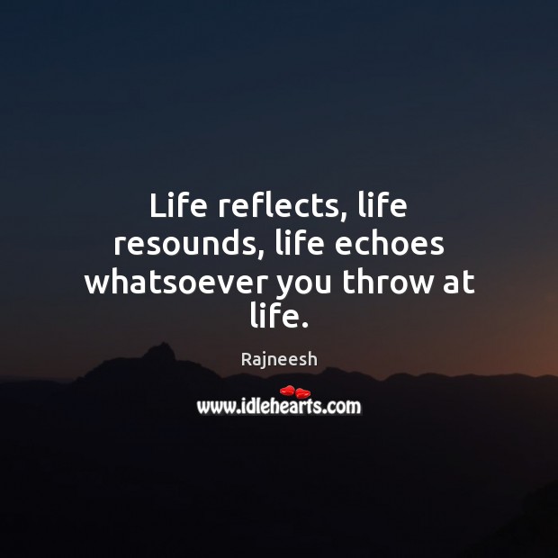 Life reflects, life resounds, life echoes whatsoever you throw at life. Image