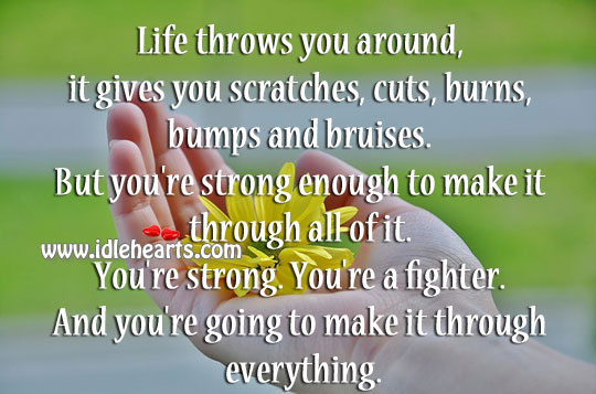 Life throws you around, it gives you scratches Image