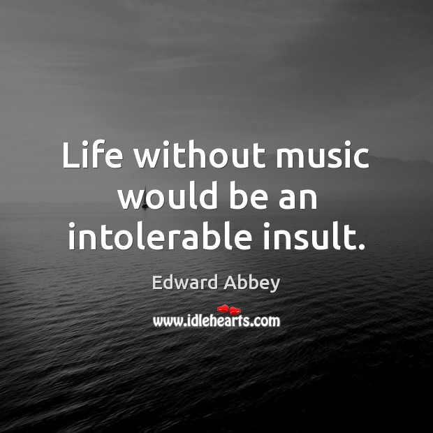 Life without music would be an intolerable insult. Edward Abbey Picture Quote