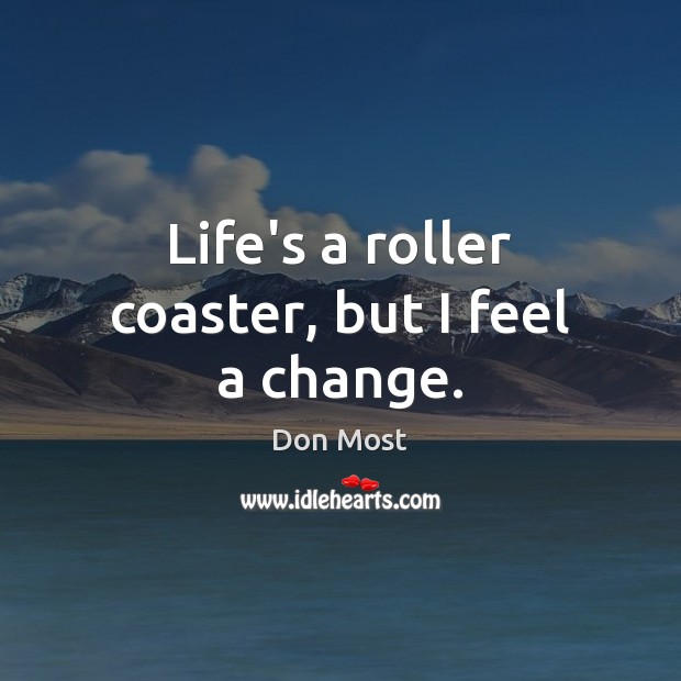 Life’s a roller coaster, but I feel a change. Image