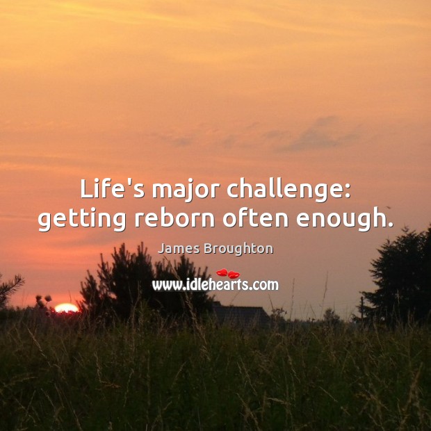 Life’s major challenge: getting reborn often enough. James Broughton Picture Quote