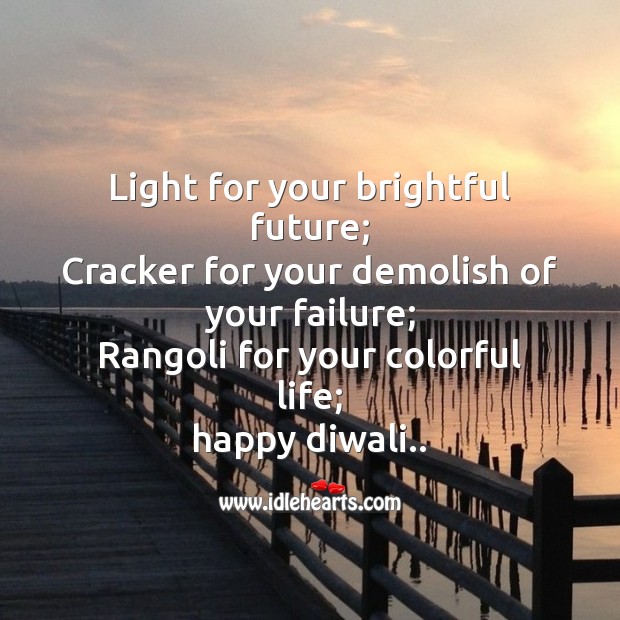 Light for your brightful future; Diwali Messages Image