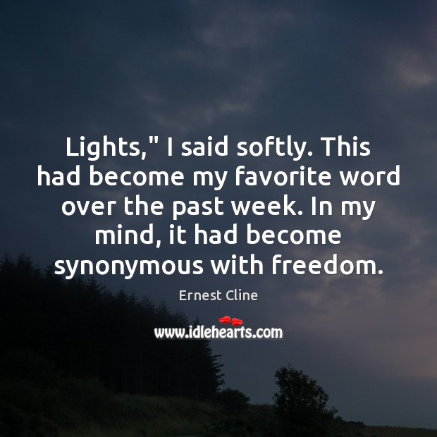 Lights,” I said softly. This had become my favorite word over the Image
