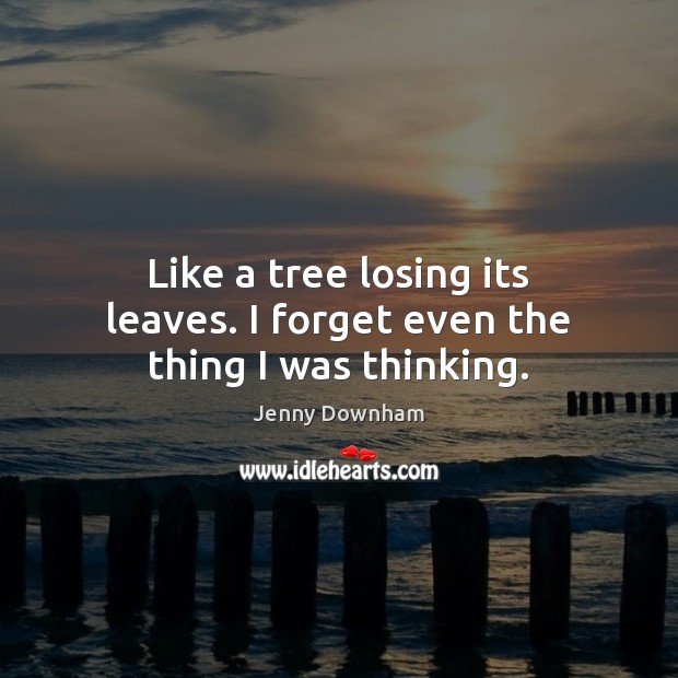 Like a tree losing its leaves. I forget even the thing I was thinking. Image