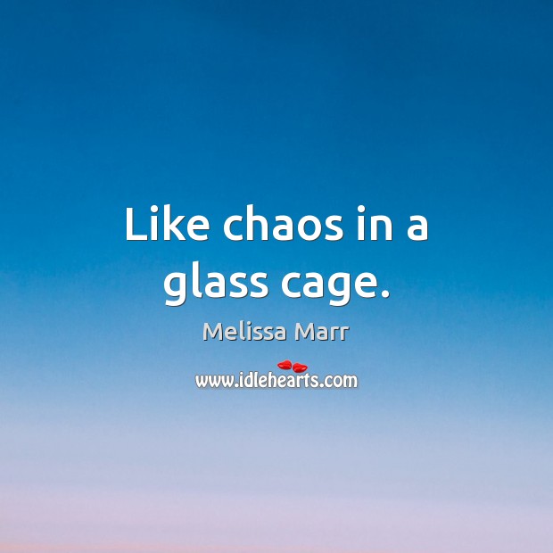Like chaos in a glass cage. Melissa Marr Picture Quote