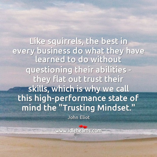 Like squirrels, the best in every business do what they have learned Image