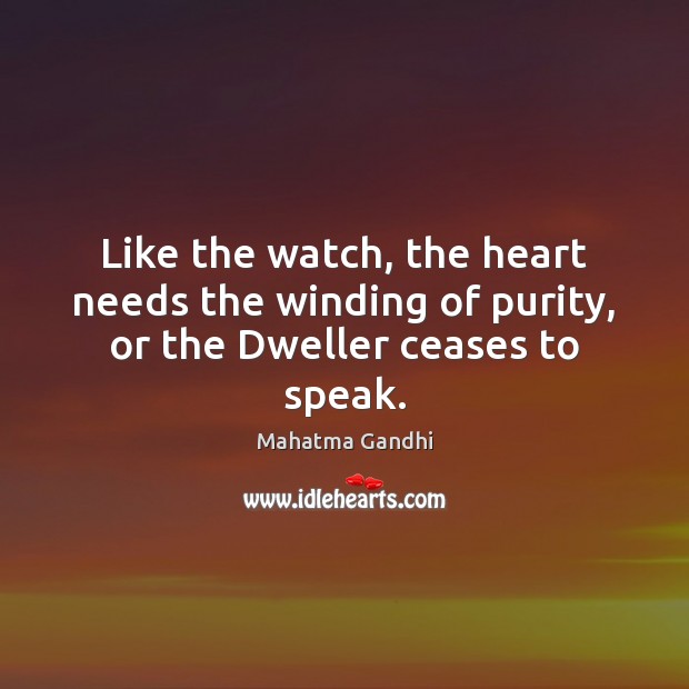 Like the watch, the heart needs the winding of purity, or the Dweller ceases to speak. Image