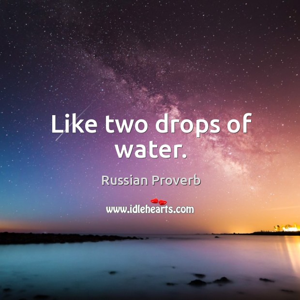 Like two drops of water. Image