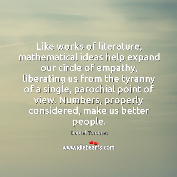 Like works of literature, mathematical ideas help expand our circle of empathy, Image