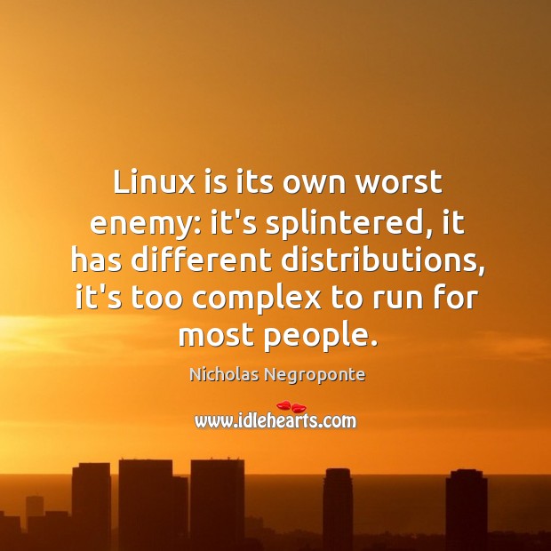 Linux is its own worst enemy: it’s splintered, it has different distributions, Image