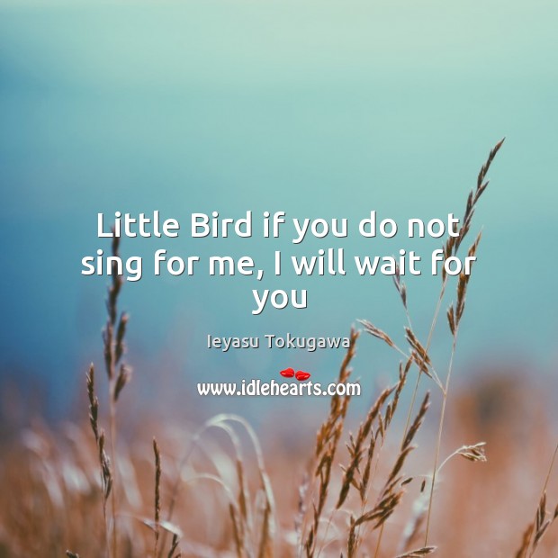 Little Bird if you do not sing for me, I will wait for you Ieyasu Tokugawa Picture Quote