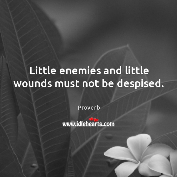 Little enemies and little wounds must not be despised. Image
