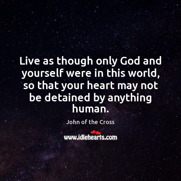 Live as though only God and yourself were in this world, so John of the Cross Picture Quote