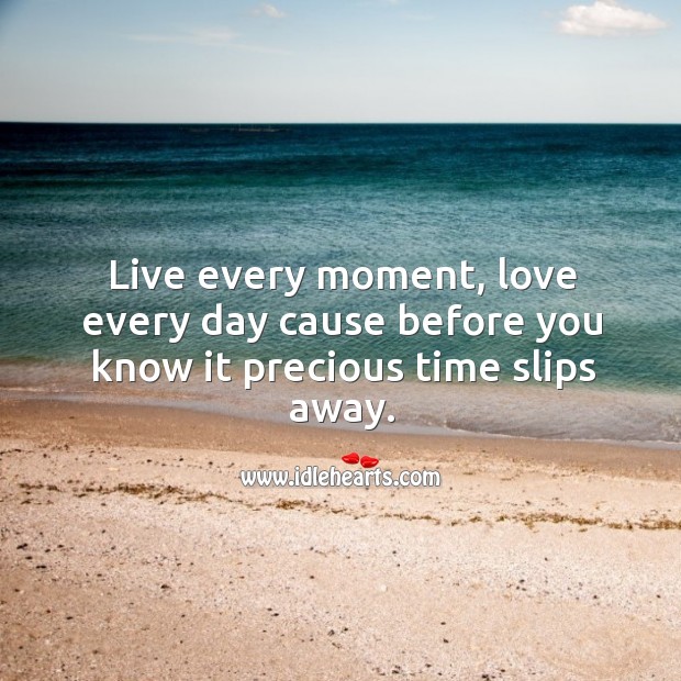 Live every moment, love every day cause before you know it precious time slips away. Image
