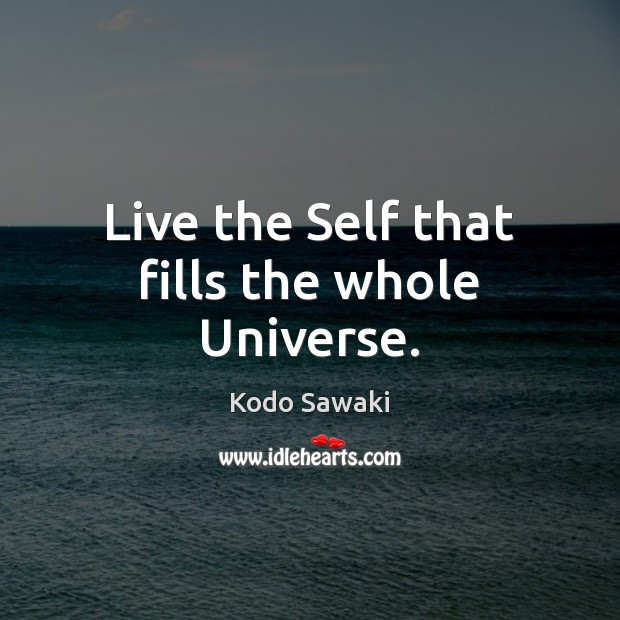 Live the Self that fills the whole Universe. Kodo Sawaki Picture Quote