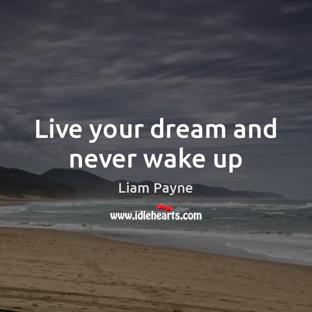 Live your dream and never wake up Liam Payne Picture Quote