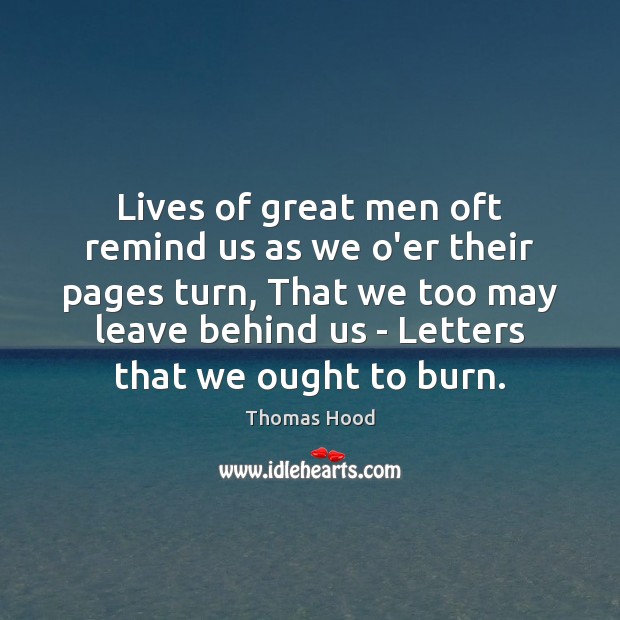 Lives of great men oft remind us as we o’er their pages Image