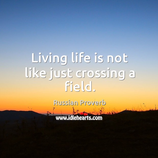 Living life is not like just crossing a field. Image