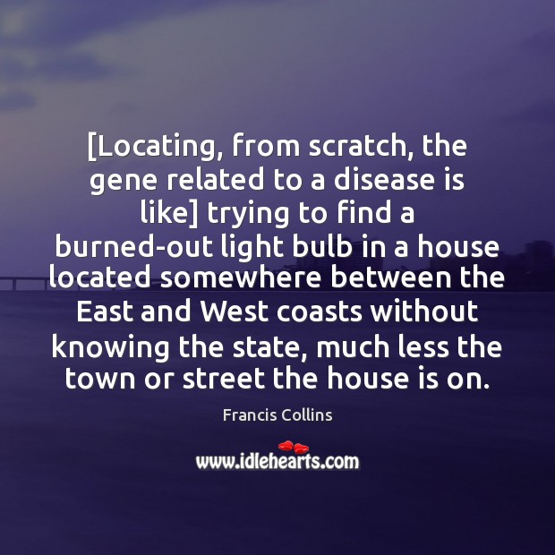 [Locating, from scratch, the gene related to a disease is like] trying Image