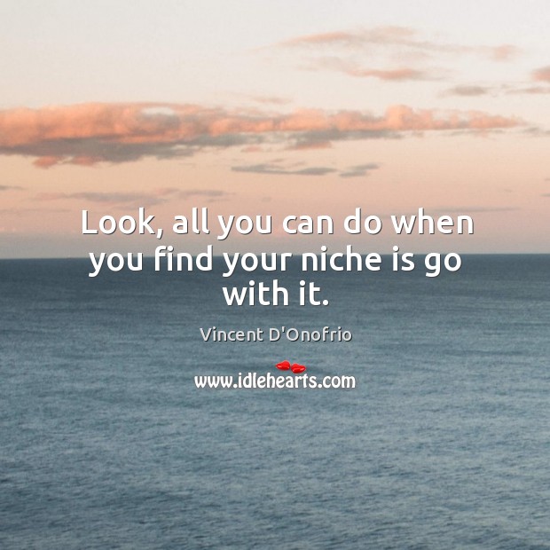 Look, all you can do when you find your niche is go with it. Vincent D’Onofrio Picture Quote