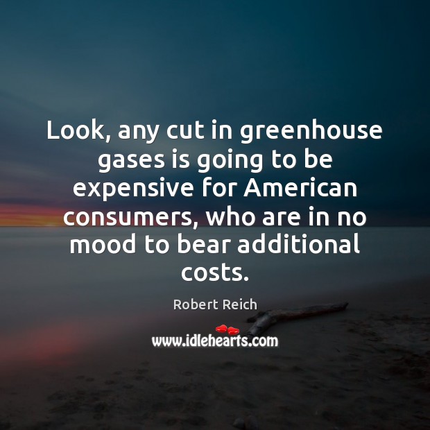 Look, any cut in greenhouse gases is going to be expensive for Robert Reich Picture Quote