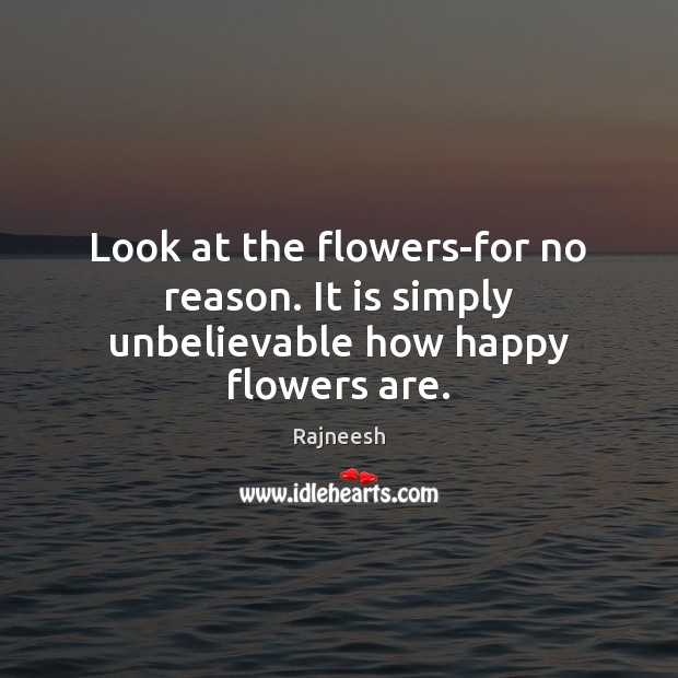 Look at the flowers-for no reason. It is simply unbelievable how happy flowers are. Image