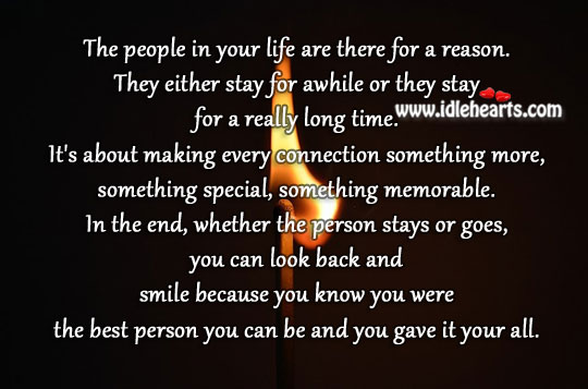 The people in your life are there for a reason. Image