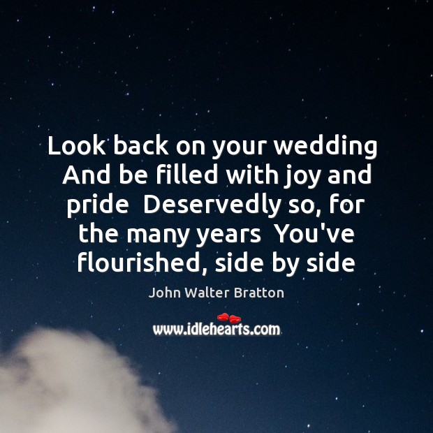 Look back on your wedding  And be filled with joy and pride Image