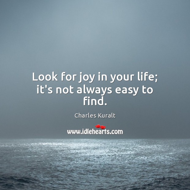 Look for joy in your life; it’s not always easy to find. Image