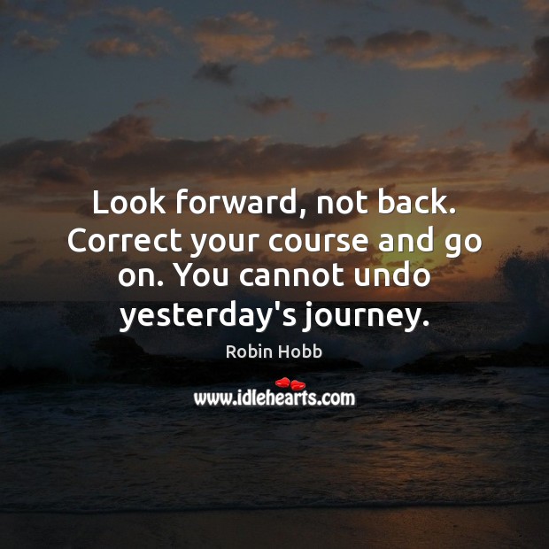 Look forward, not back. Correct your course and go on. You cannot Robin Hobb Picture Quote