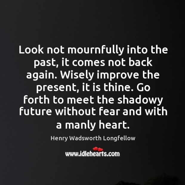 Look not mournfully into the past, it comes not back again. Image