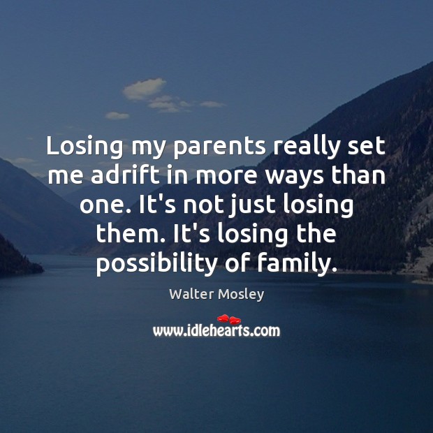 Losing my parents really set me adrift in more ways than one. Walter Mosley Picture Quote