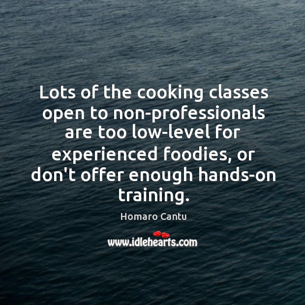 Lots of the cooking classes open to non-professionals are too low-level for Homaro Cantu Picture Quote