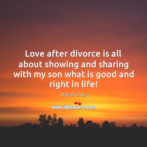Love after divorce is all about showing and sharing with my son David Gray Picture Quote