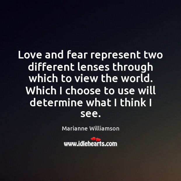 Love and fear represent two different lenses through which to view the Image