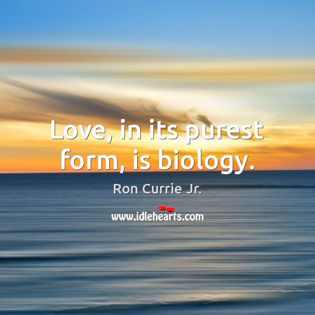 Love, in its purest form, is biology. Ron Currie Jr. Picture Quote